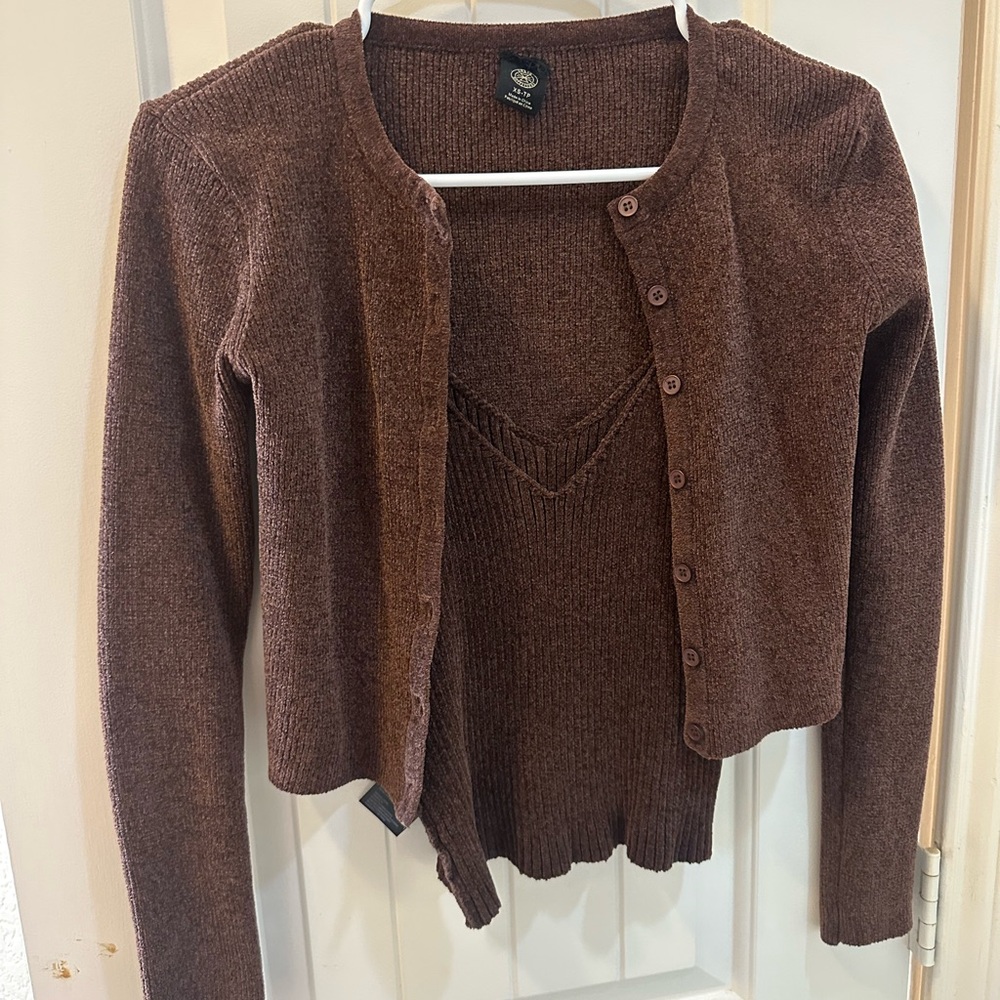 Urban Outfitters Brown Cardigan Set
